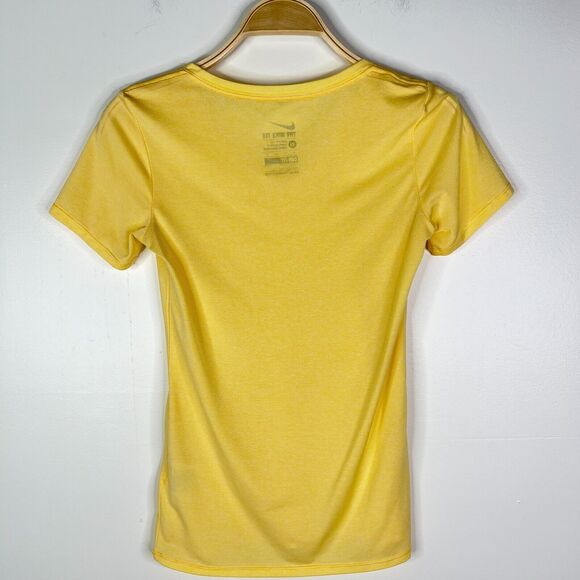 Nike Women's The Nike Tee Yellow White Stripes‎ Size XS - Picture 2 of 4